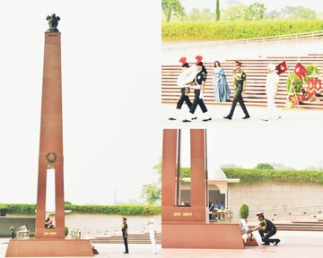 Lt Gen JP Mathew, UYSM, AVSM, SM paid homage to Bravehearts of Indian Armed Forces at NWM on 04 Apr