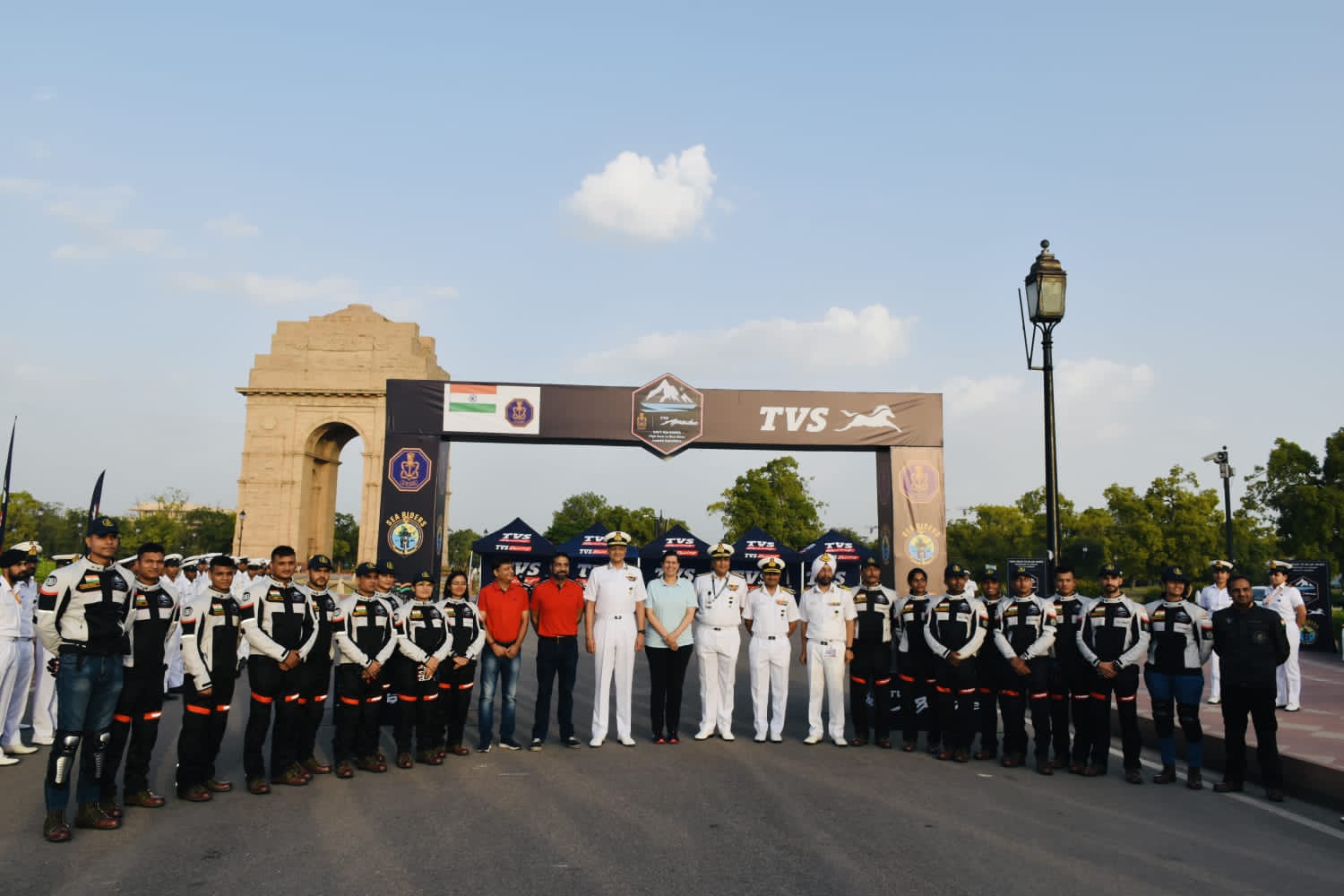 Vice Admiral Sanjay J Singh, VCNS flagged-off Himalayan Motorcycle Expedition, from NWM on 15 Jun 23