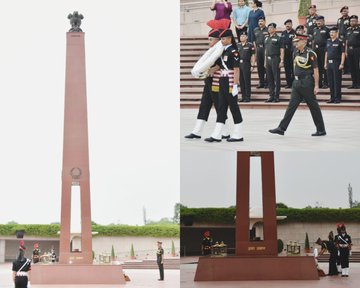 Lt Gen Nav K Khanduri, GOC-in-C, Western Command, paid homage to Bravehearts at NWM on 22 Jun 23