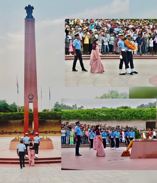 NOK Ceremony in which Mrs Kiran Khanda W/o Late Sgt Satish Kumar paid homage at NWM on 02 Jul 23