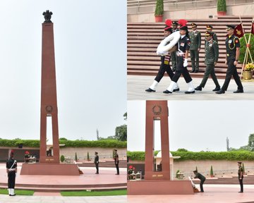Brig General Abdul Raheem, Vice Chief of Defence Force, Maldives paid homage at NWM on 04 Jul 23