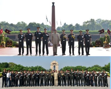 Gen D Kapoor, Ex COAS and Lt Gen A Kumar AVSM,SM, DG Arty Col Comdt, paid homage at NWM on 27 Sep 23