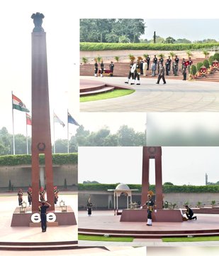 Lt Gen Tumul Varma, SM, VSM, DG EME & Sr Col Comdt, paid homage at MNW on 15 Oct 23