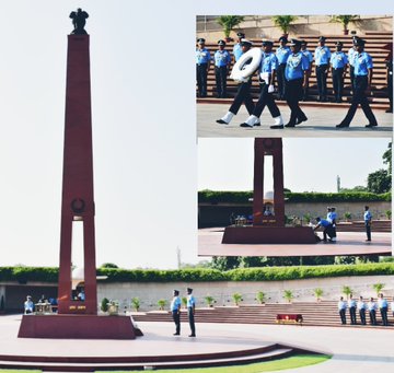 AVM Ashok Saini, VSM, ACAS ( Accts & AV) paid homage to Bravehearts at NWM on 18 Oct 23