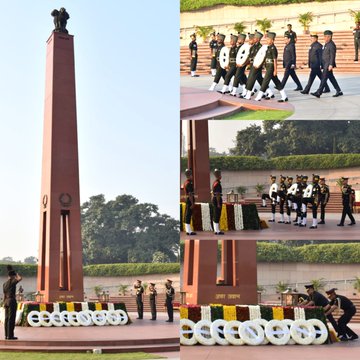 On 77th Infantry Day Gen Anil Chauhan, paid homage to Bravehearts at NWM on 27 Oct 23