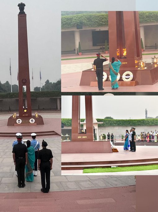 Capt Ashutosh, SC, Hav Praveen, SM, Sep Maheshwar, SM, CO all ranks, 18 MADRAS paid homage at NWM