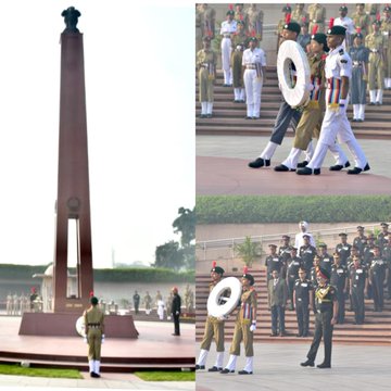 75th Raising Day of NCP Sh. Giridhar Aramane, DS, Lt Gen G Singh paid homage at NWM on 25 Nov 23