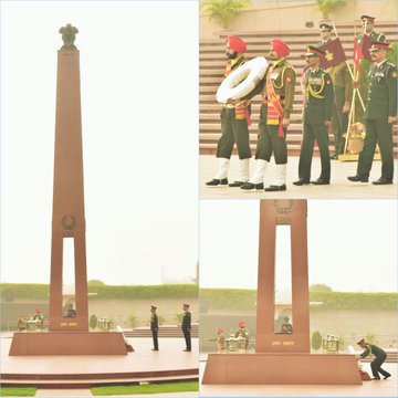 Lt Gen VMB Krishnan, AVSM, YSM, QMG, paid homage to Bravehearts at NWM on 02 Dec 23