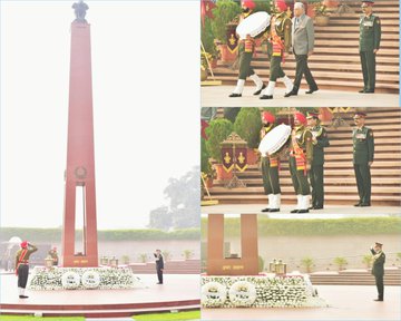 Gen VN Sharma, former COAS and senior officers, paid homage to Bravehearts at NWM on 02 Dec 23