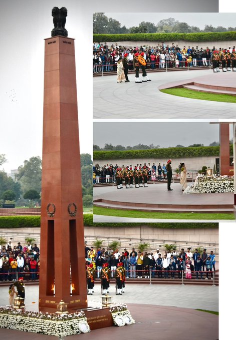 In a solemn NOK ceremony Mrs Sumitra Singh, w/o Nk Ranjeet Singh, VC, paid homage NWM on 06 Dec 23