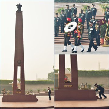 Brig Staff Khalifa Butti Thani Tarish Al Shamsi, NDC, UAE, paid homage at NWM on 12 Dec 23