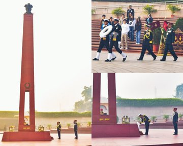 Vice Admiral Sanjay Vatsayan, AVSM, NM paid homage to Bravehearts at NWM on 26 Dec 23