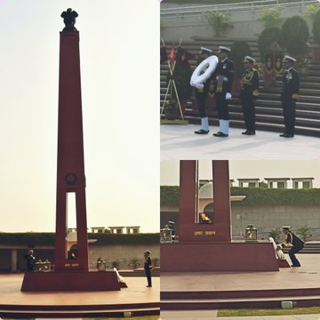 V A V Srinivas, AVSM, NM, Flag Officer C-in-C South, paid homage to Bravehearts at NWM on 10 Jan 24