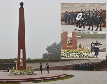 AVM Alok Sharma, VM,VSM, ACAS (Org and Cer) paid homage to Bravehearts at NWM on 18 Jan 24