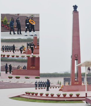 In NOK ceremony Mr Balwant Singhs/o L Nk Janak Singh, VrC, 1JAKLI, paid homage at NWM on 23 Jan 24