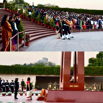 In NOK ceremony Mrs Kamlesh Kumari w/o Nk Pushp Raj Thakur 18 DOGRA, paid homage at NWM on 16 Feb 24