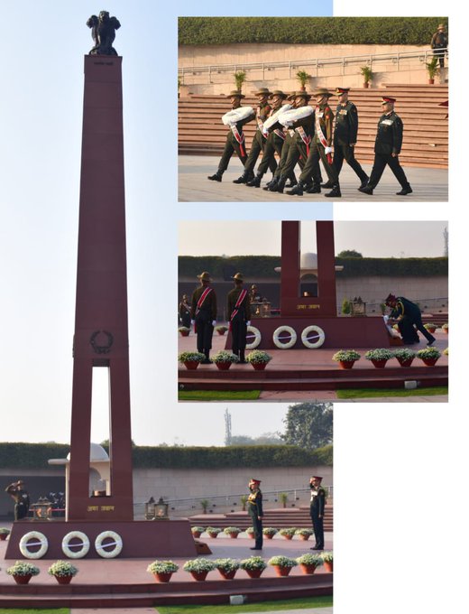 Lt Gen AK Singh, GOC-in-C, President GR Bde and Colonels of the GR, paid homage at NWM on 19 Feb 24