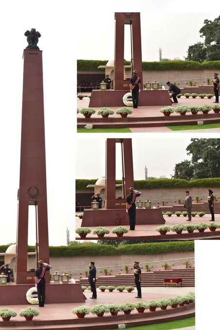 Gen P J Thapa and Gen Gaurav SJB Rana, Former CoAS, Nepal Army paid homage at NWM on 03 Mar 24