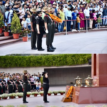 In NOK ceremony Maj Geetanjali w/o Maj Sanjeet Choudhary paid homage at NWM on 17 Mar 24