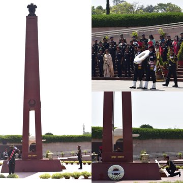 Lt Gen T Varma DG EME and Lt Gen S C Dash, DCIDS (Medical), HQ IDS, paid homage at NWM on 18 Mar 24