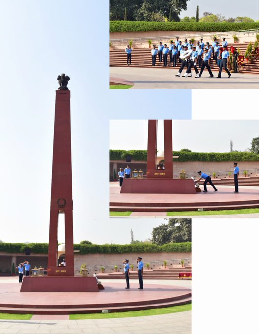 AVM Ajay Shukla, VM, ACIDS (ICT), HQ IDS, paid homage to Bravehearts at NWM on 27 Mar 24