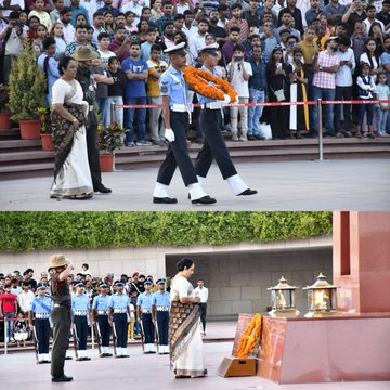 In a solemn Next-of-Kin ceremony Mrs Sowmini W/o Late Col ET Mathew paid homage at NWM 31 Mar 24