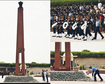 Lt Gen Daljit Singh, DG AFMS & Service DGMSs paid homage at NWM on 03 Apr 24