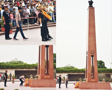 Mr Ahraan Batth s/o Lt Col AS Batth paid homage to Bravehearts of Indian Armed forces at NWM on 29 A
