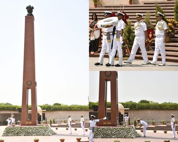 Admiral R Hari Kumar, PVSM,AVSM,VSM, ADC, CNS, paid homage to Bravehearts at NWM on 30 Apr 24