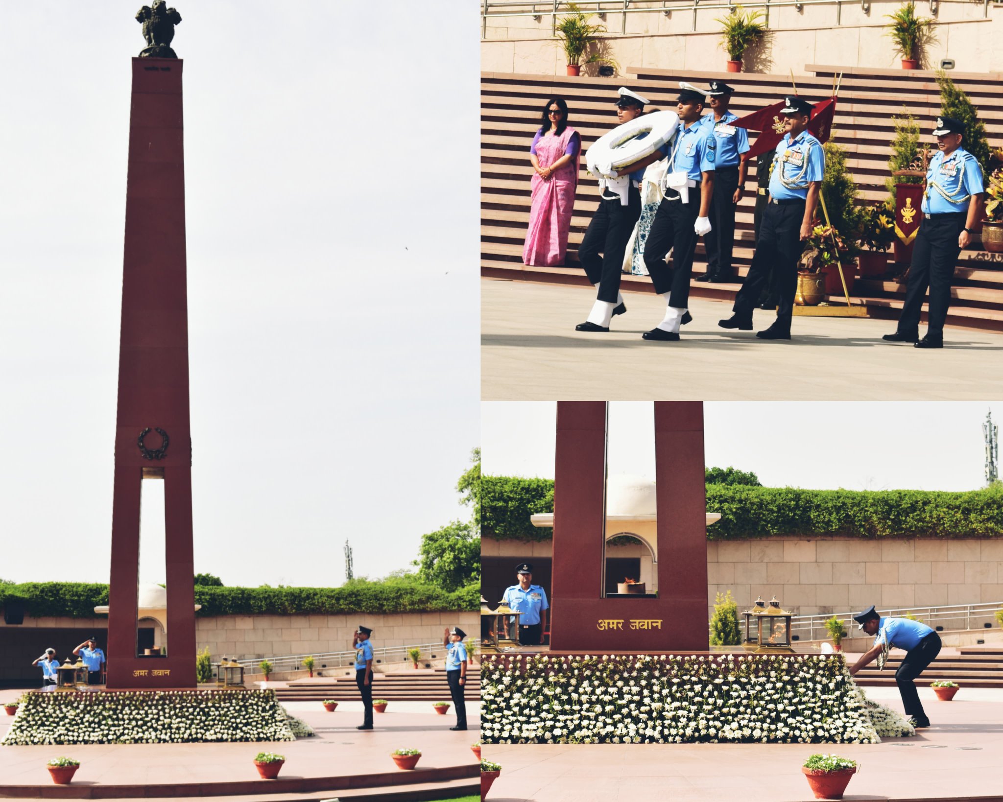 Air Marshal SK Vidhate, AVSM, YSM, VM paid homage to Bravehearts at NWM on 02 May 24