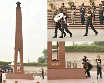 Lt Gen Raghu Srinivasan VSM, DG BRO & Col Comdt BRO, paid homage at NWM on 06 May 24