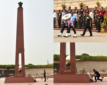 Serving and Veteran offrs of 106 Reg 89 Tech Courses paid homage to Bravehearts at NWM on 13 May 24