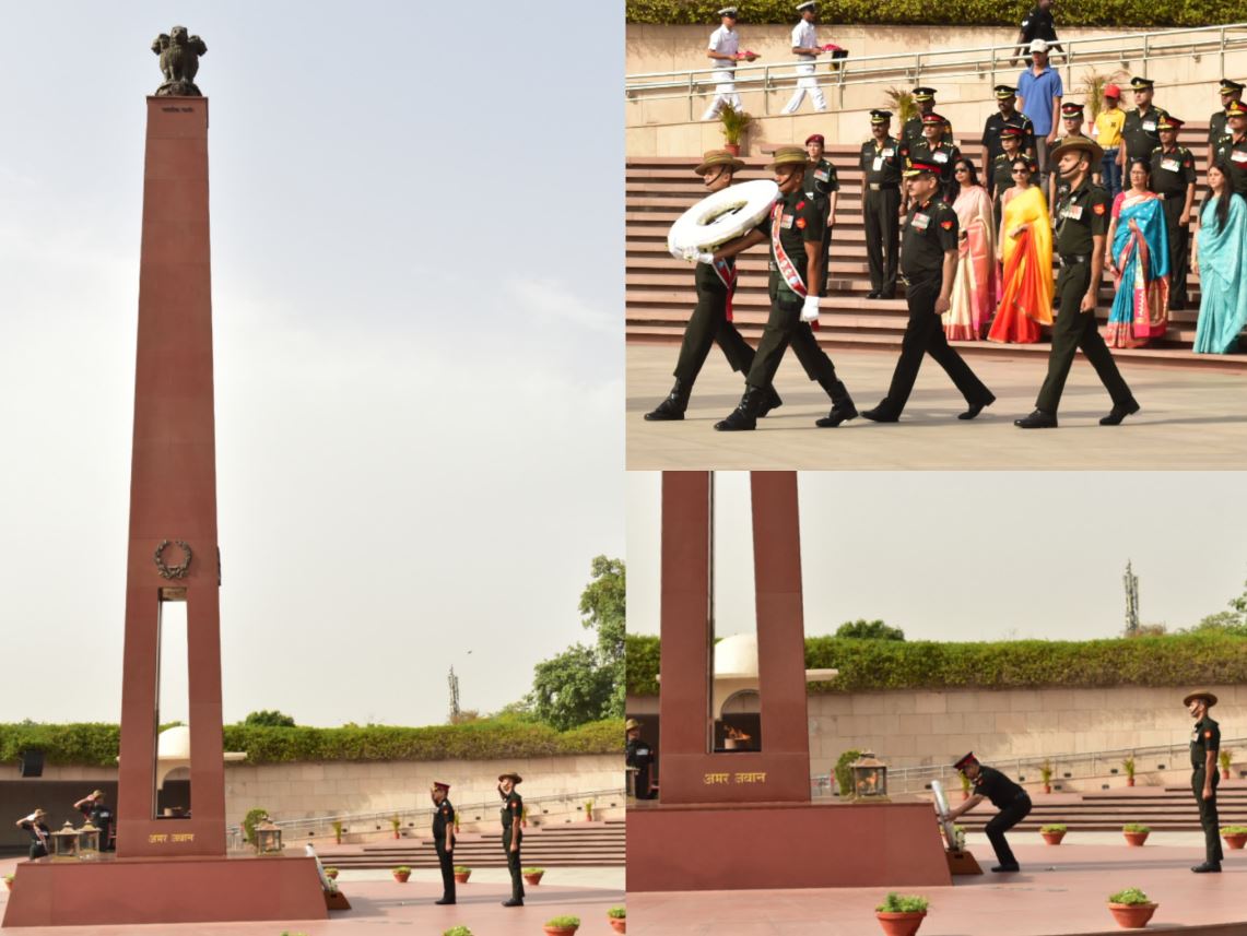 Maj Gen Vir Kumar Bhat, ADG AE & Col Comdt, AEC, paid homage to Bravehearts at NWM on 01 Jun 24