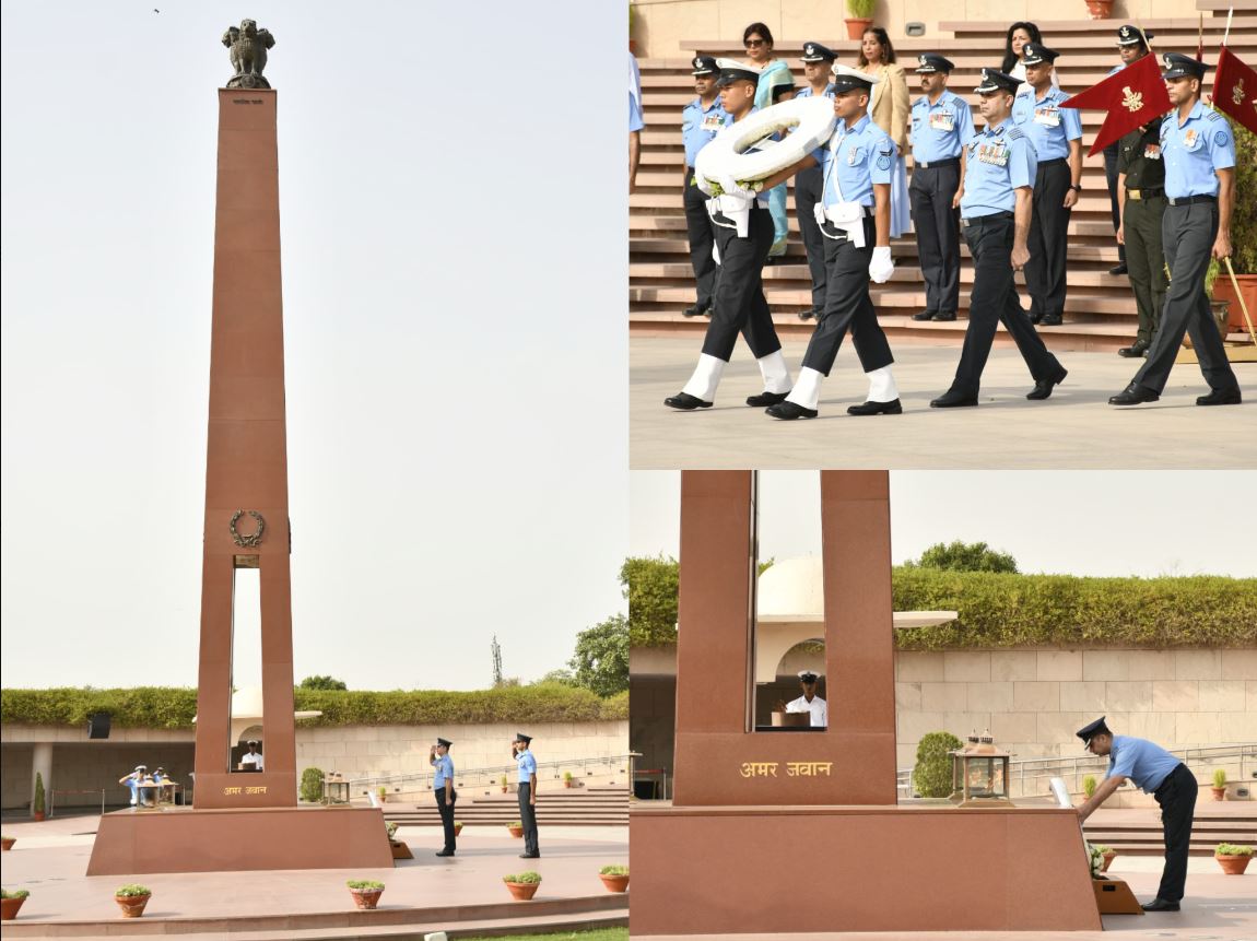 Gp Capt Nitin Kumar Mal paid homage to Bravehearts at NWM on 19 Jun 24