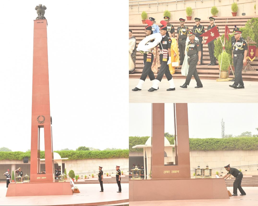 Gen Manoj Pande, PVSM, AVSM, VSM, ADC, COAS paid homage at NMW on 30 Jun 24