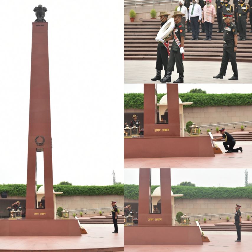 Maj Gen R Singh, SM**, VSM, ADG CW Maj Gen AK Singh, AVSM, SM Col paid homage at NWM on 06 Jul 24
