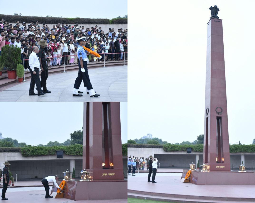 In NOK ceremony Mr Rajesh Talwar, b/o Maj Manoj Talwar, paid homage at NWM on 20 Jul 24