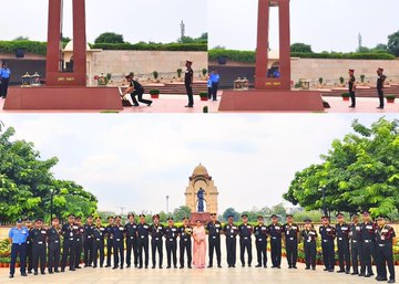 On superannuation from senior officers of Army, Navy and Air Force paid homage at NWM on 30 Sep 25