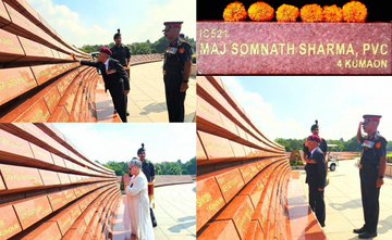 Lt Gen SN Sharma, PVSM, AVSM (Retd), Ex E-in-C visited NWM and paid homage at NWM on 03 Oct 25