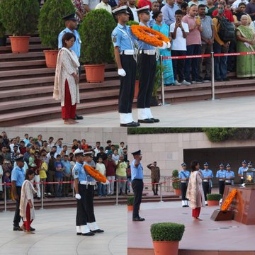 In NOK ceremony Smt Sanjila Tamang w/o Naib Sub Suraj Tamang, SM, paid homage at NWM on 03 Oct 25