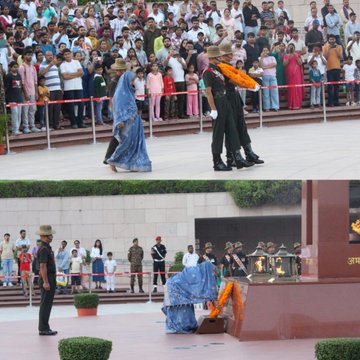 In NOK ceremony Smt. Manbhar Devi w/o Hav Bane Singh Gurjar, SC, paid homage at NWM on 05 Oct 25