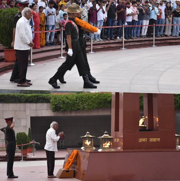 In NOK ceremony Parents of Capt Sanjeev S Pathak paid homage to Bravehearts at NWM on 12 Aug 24