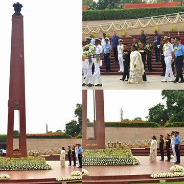 Mrs Droupadi Murmu, Honble President of India, paid homage to Bravehearts at NWM on 15 Aug 24