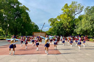 The all Girls Band Team from Rajkot College, Gujarat gave a band performance at NWM on 16 Aug 24