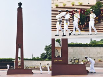 Vice Admiral Vineet McCarty, AVSM, paid homage to Bravehearts at NWM on 04 Sep 24