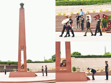 Col Amresh Tyagi, VSM (Retd), former Commanding Officer paid homage at NWM on 04 Sep 24