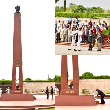 ACM RKS Bhadauria, PVSM, AVSM, VM (Retd), paid homage at NWM on 15 Sep 24