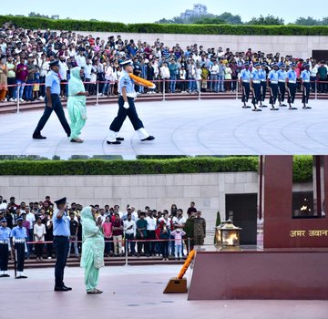 Mrs Harjinder Kaur M/o Sep Jaspreet Singh, SM, 8 SIKHLI, paid homage at NWM on 15 Sep 24