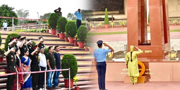In a solemn NOK ceremony Mrs Sunita m/o Sep Anchit Kumar paid homage at NWM on 16 Sep 24