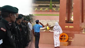 In NOK ceremony Mrs Chano Devi W/o Late Sep Ram Ayadhiya Singh, paid homage at NWM on 19 Sep 24